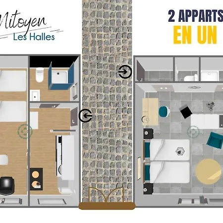 Le Mitoyen - Proche Du Quartier Des Halles דירה טור